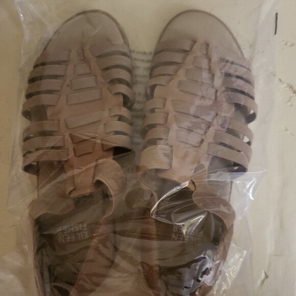 Eileen Fisher Tan Leather Strappy Rato Sandals size 5.5 NWOB - Picture 5 of 7